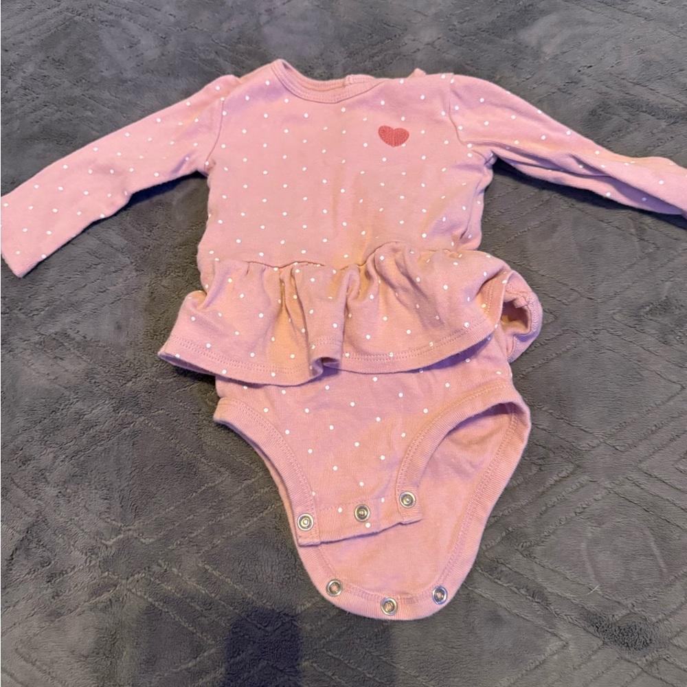 Pink Heart Long Sleeve Bodysuit